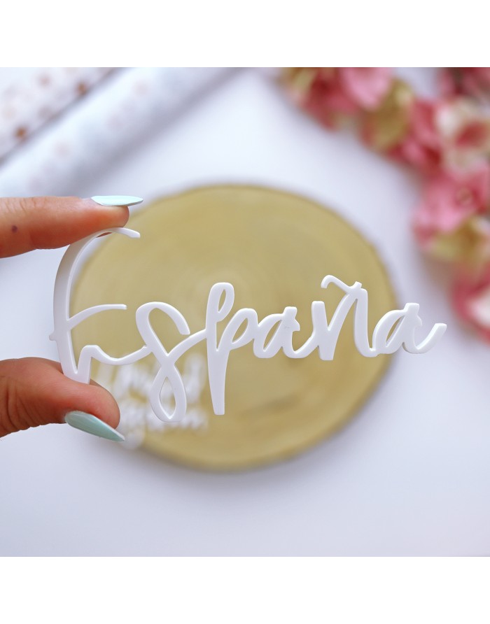 España acrylic word