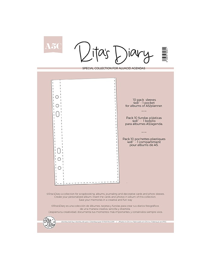 4x8" 1-pocket sleeves for Rita's Diary