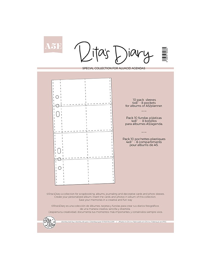 4x8" - 8 pockets sleeves for Rita's Diary