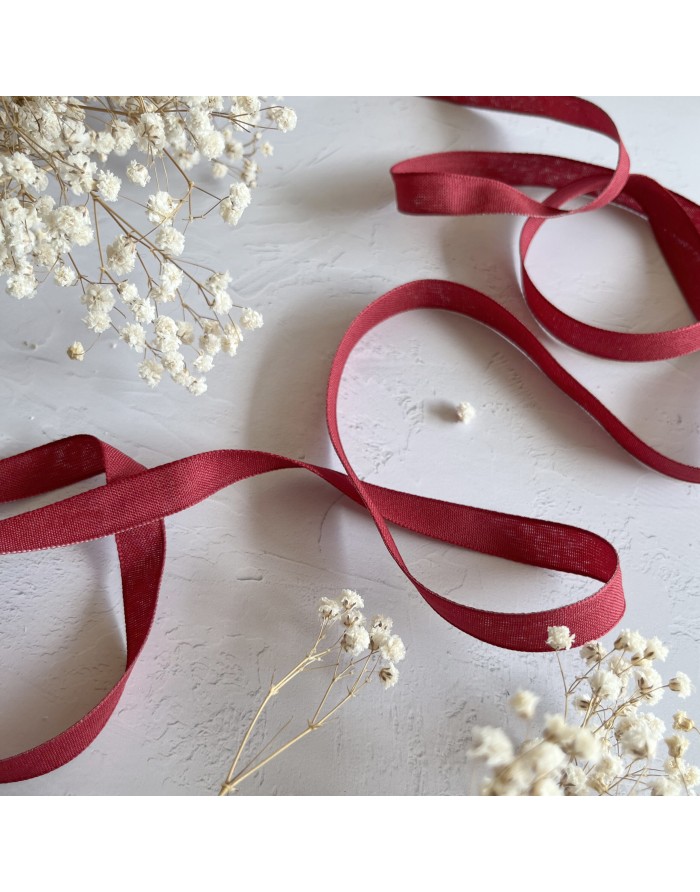 Cereza color linen ribbon