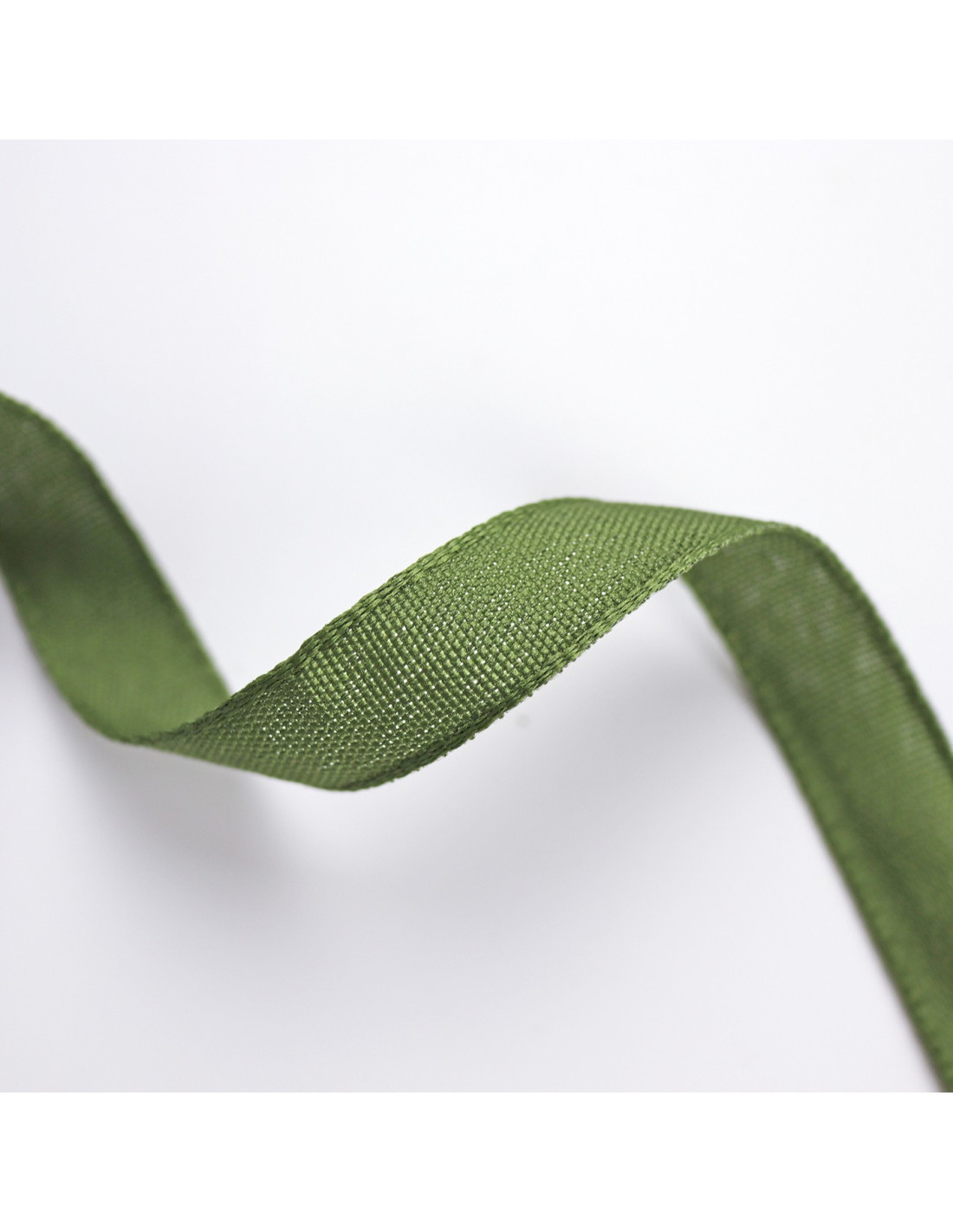 Leaf Green Color Linen Ribbon Ritarita Distributions