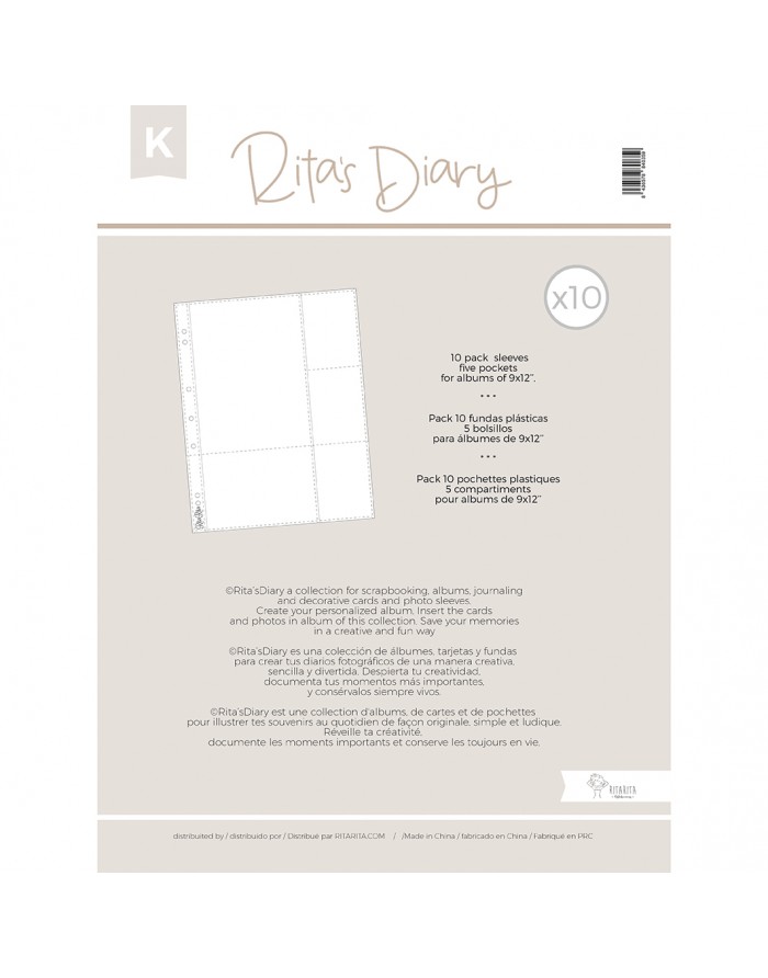 9x12" sleeves - Model K for Rita's Diary