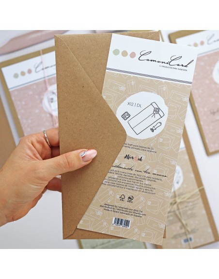 Set of 12 DL kraft envelopes