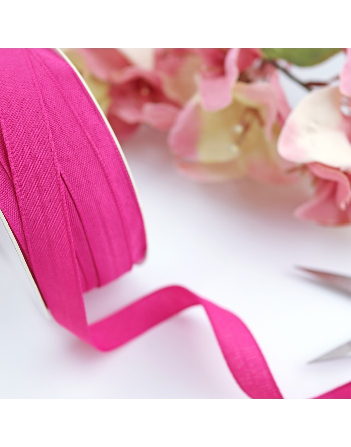 Fucsia color linen ribbon