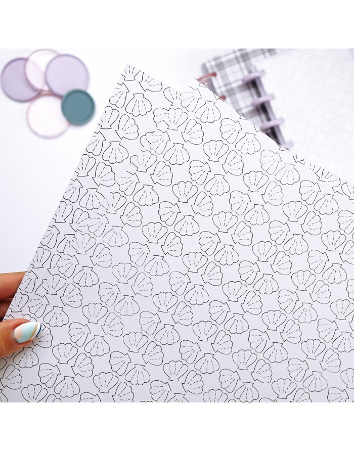 Set of 2 DIE-CUT sheets 'Squares/Shells' Set of 2 DIE-CUT sheets 'Squares/Shells'