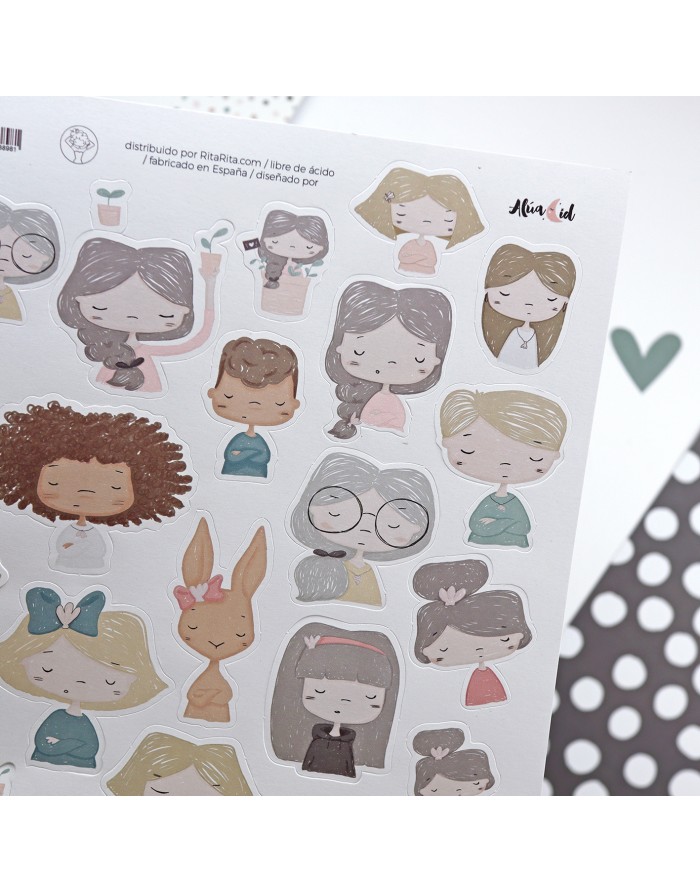 Ilustrations die-cut sheet, 'Hasta la concha' Ilustrations die-cut sheet, 'Hasta la concha'