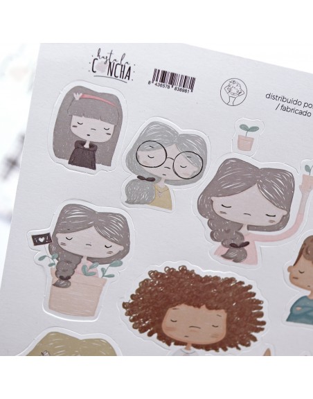 Ilustrations die-cut sheet, 'Hasta la concha'