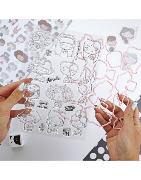 Hasta la concha stamps & dies set | Alúa Cid