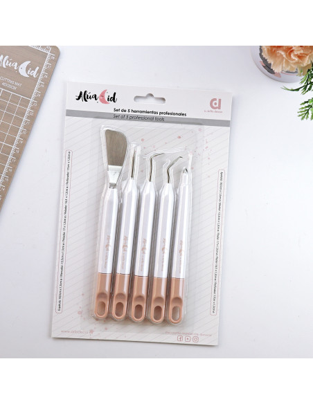 Set of 5 spatulas for plotters and/or mix media | Alúa Cid