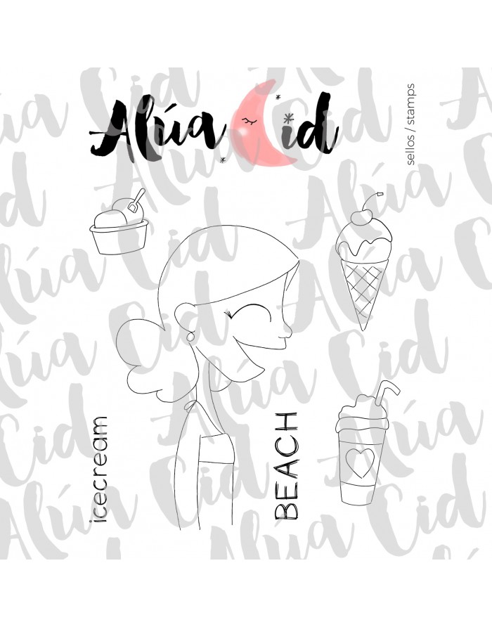 Beach ENGLISH clear stamps set | Alúa...
