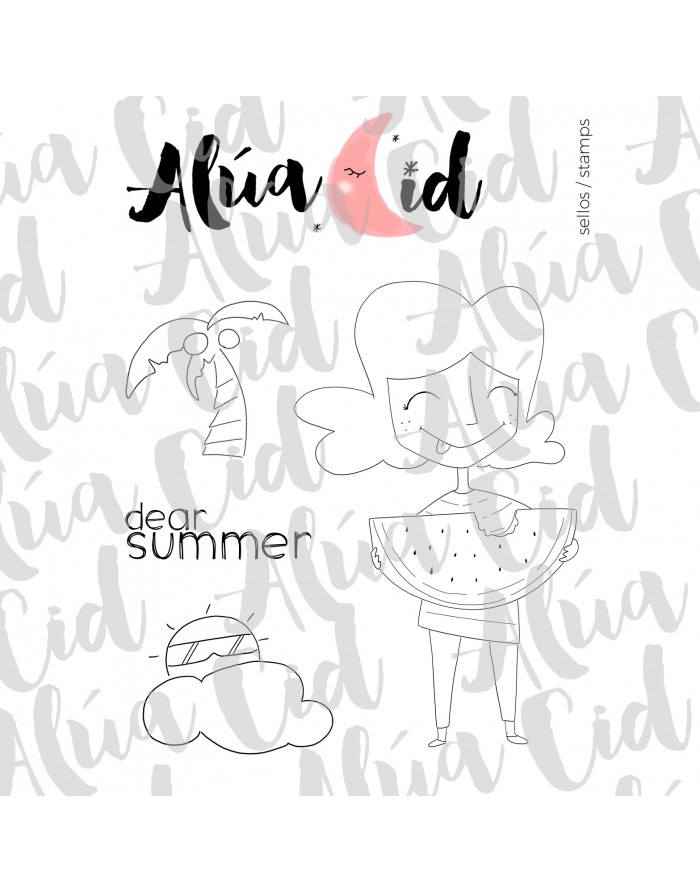 Dear summer ENGLISH clear stamps set...