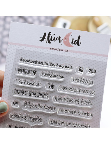 Diciembre clear stamp set, Alúa Cid