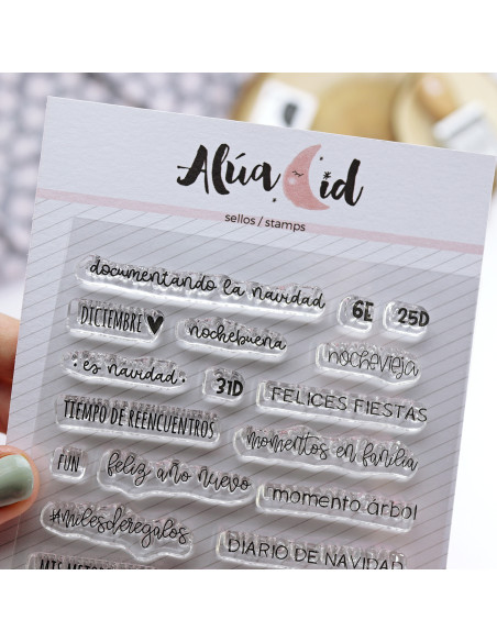 Diciembre clear stamp set, Alúa Cid