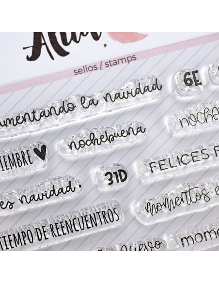 Diciembre clear stamp set, Alúa Cid