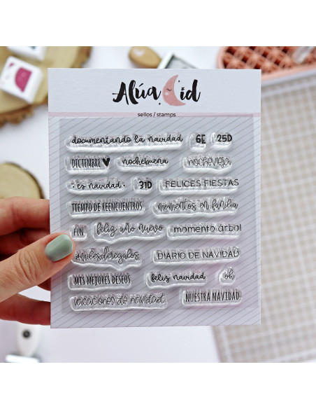 Diciembre clear stamp set, Alúa Cid