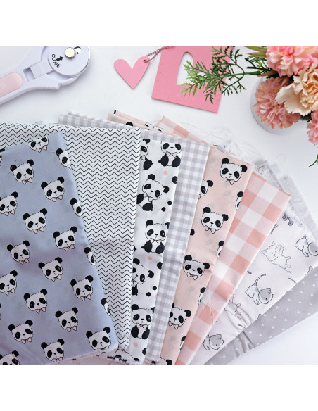 5m Confetti Panda printed fabric | Panda by Alúa Cid