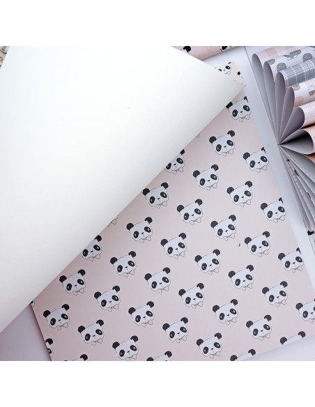 Paper pad 12x12" pink Panda