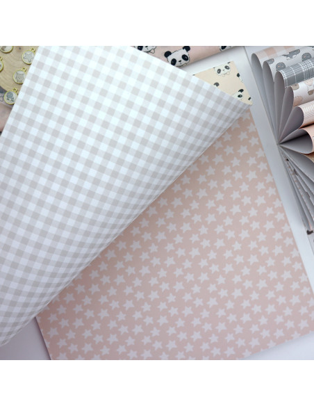 Paper pad 12x12" pink Panda