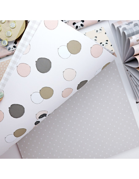 Paper pad 12x12" pink Panda