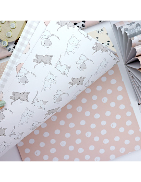 Paper pad 12x12" pink Panda