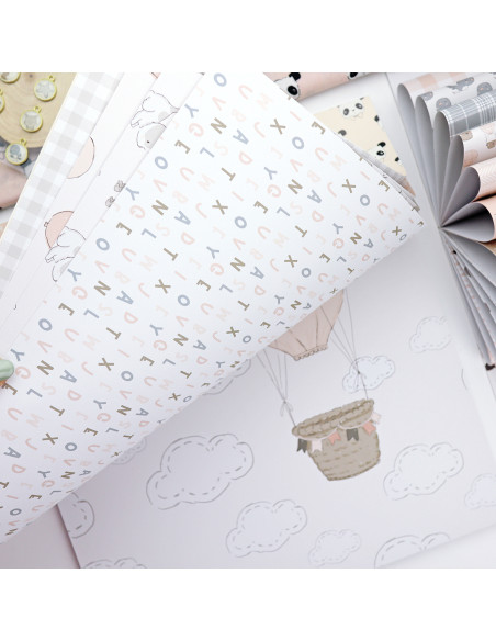 Paper pad 12x12" pink Panda