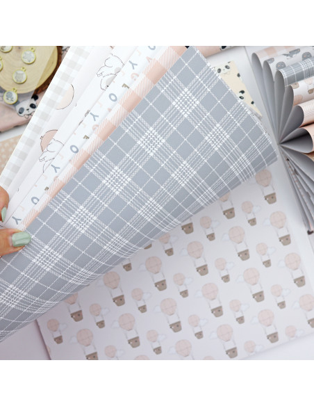 Paper pad 12x12" pink Panda