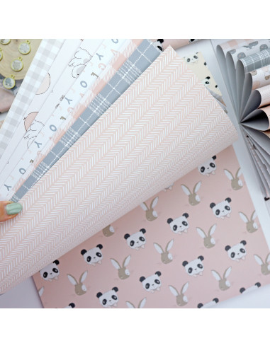 Paper pad 12x12" pink Panda Paper pad 12x12" pink Panda
