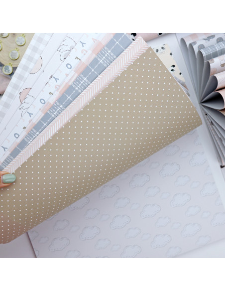 Paper pad 12x12" pink Panda