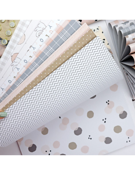 Paper pad 12x12" pink Panda