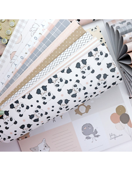 Paper pad 12x12" pink Panda