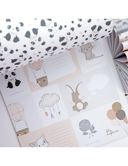 Paper pad 12x12" pink Panda