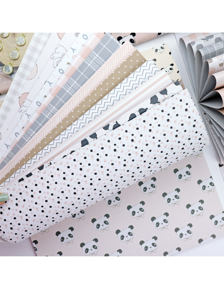 Paper pad 12x12" pink Panda