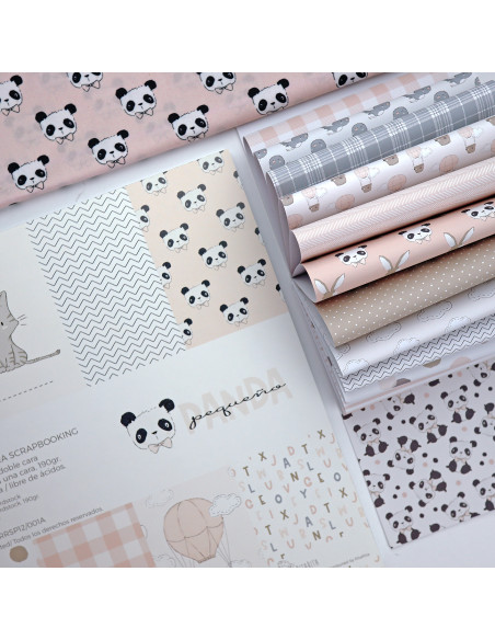 Paper pad 6x8" pink Panda