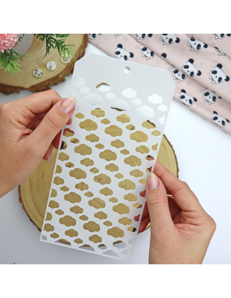 Nubes Panda stencil | Alúa Cid design