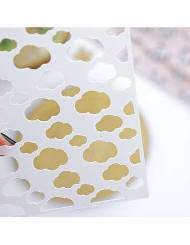 Nubes Panda stencil | Alúa Cid design