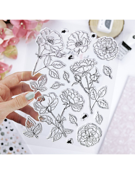 Camelias Clear stamp set