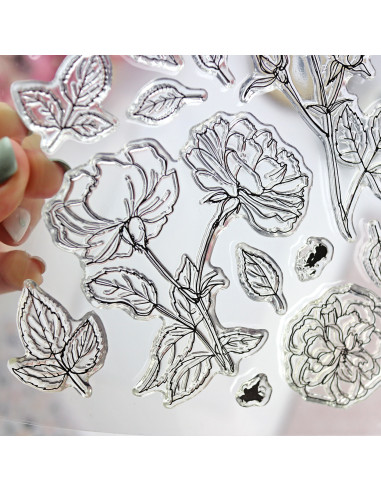 Camelias Clear stamp set Camelias Clear stamp set