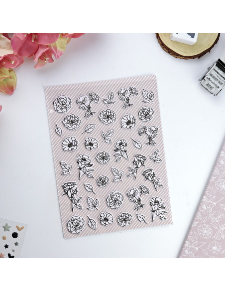 Camelias Puffy stickers set