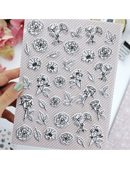 Camelias Puffy stickers set