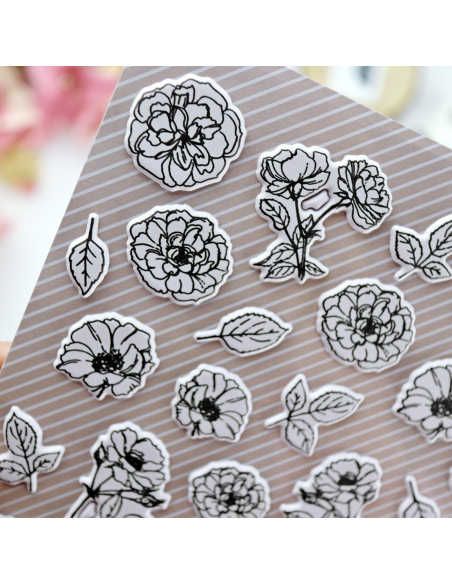 Camelias Puffy stickers set