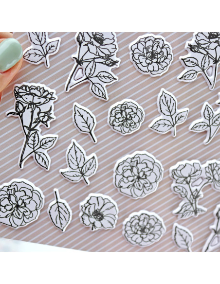 Camelias Puffy stickers set