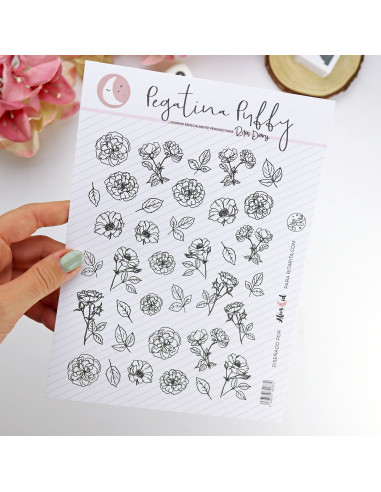 Camelias Puffy stickers set Camelias Puffy stickers set