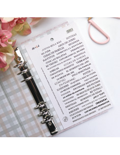 Blanco phrase stickers to document