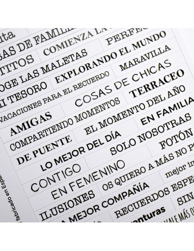 Blanco phrase stickers to document