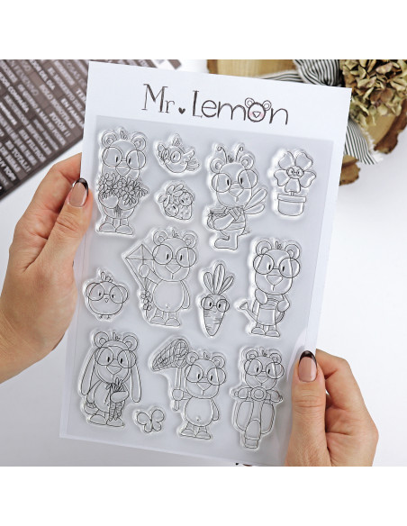 Mr. Lemon en Primavera clear stamp set | Andrea la gafotas