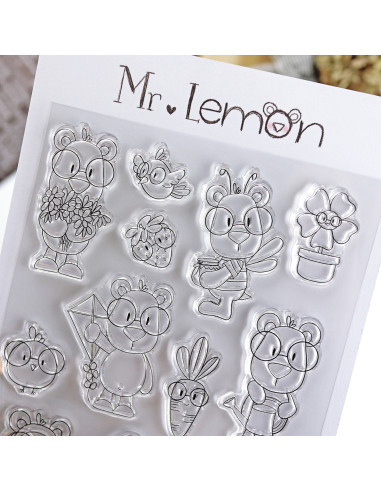 Mr. Lemon en Primavera clear stamp set | Andrea la gafotas
