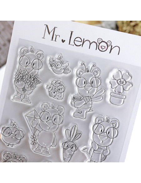Mr. Lemon en Primavera clear stamp set | Andrea la gafotas