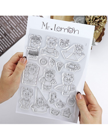 Mr. Lemon en Verano clear stamp set | Andrea la gafotas