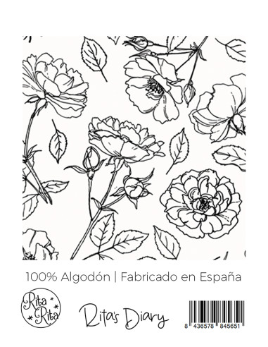 Camelias fabric | Alúa Cid for Rita's Diary collection Camelias fabric | Alúa Cid for Rita's Diary collection