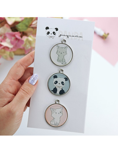 'Panda' metallic charms